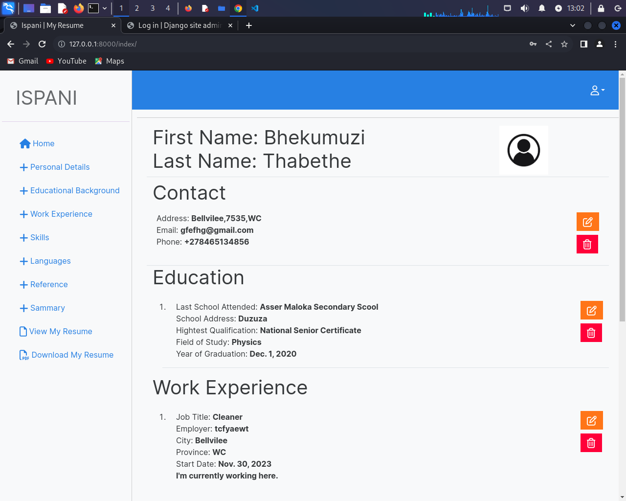 Resume Builder Application